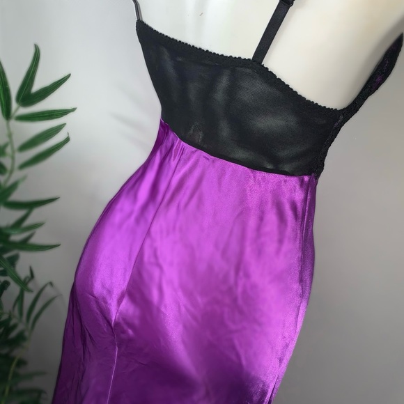 Vintage Victoria’s Secret Maxi Satin Lace Slip Dress Chemise Nightgown - Picture 4 of 11